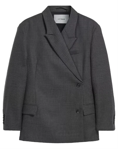 Ivy Oak - IOJunia Blazer - Cocoa Houndstooth Check